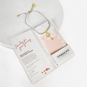 Key String Bracelet (Light Grey) - Gold